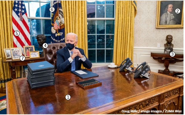 new US President rearranged the Oval Office