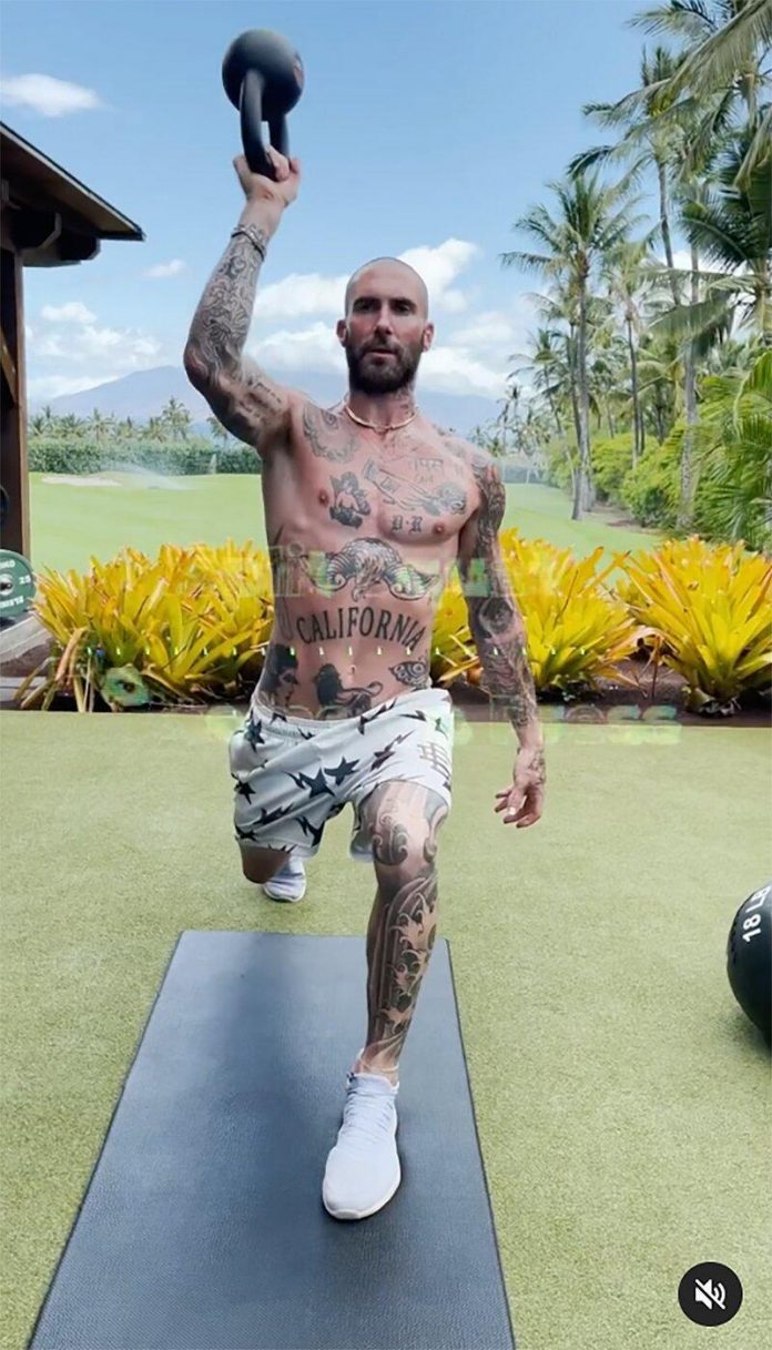 Adam Levine's Shirtless Workout Session Shared on Instagram has Fans' Hearts Pumping!!!