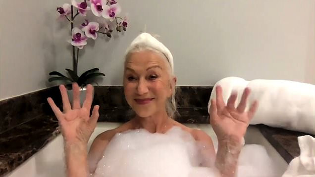 Helen Mirren does bathtub interview with flustered Jimmy Fallon